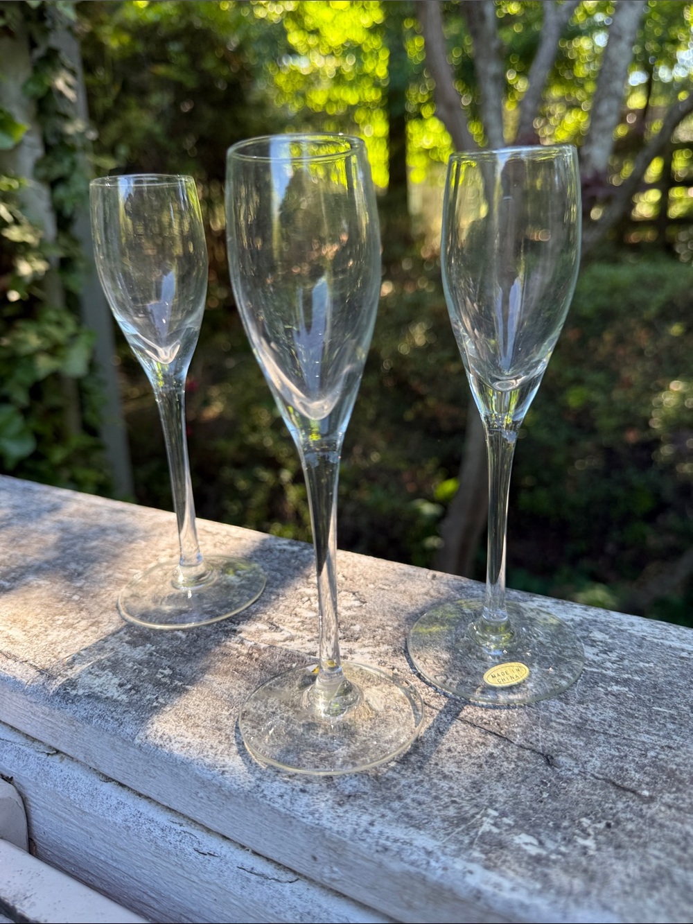 Small Crystal Champagne Flute Set - Clear Glass, Set of 3